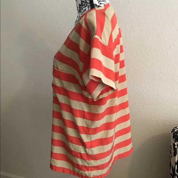 GAP Striped Blouse Top Tee Short Sleeve BOXY - Picture 2 of 5